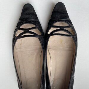 Saks Private Label Black Suede Flat Size 7